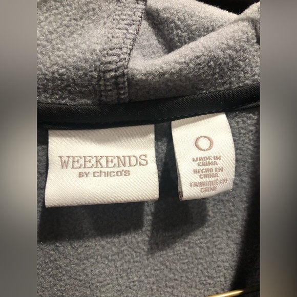 Chico’s Weekends Grey Front Zip Hooded Vest Sz S - Picture 5 of 10